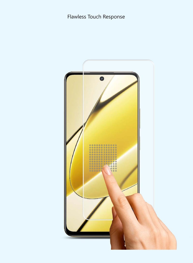 Techie واقي شاشة زجاجي مقوى عالي الدقة لهاتف Realme 11 5G - مضاد للانعكاس ومضاد للفقاعات وصلابة 9H 0.33 مم وحواف مستديرة وسهولة التركيب - Image 3