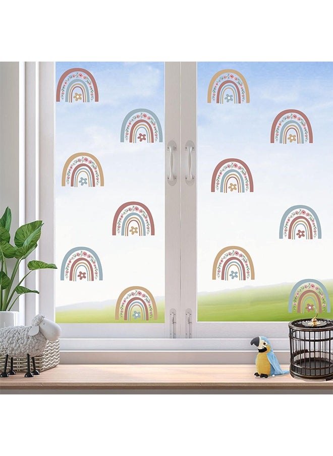 HY 36 Pcs Flower Mini Rainbow Bohemian Decal, Room Decoration DIY Stickers Children's Baby PVC Wall Stickers Waterproof and Stick Rainbow Mural Stickers Vinyl Kids Wall Decor Art  - Image 4
