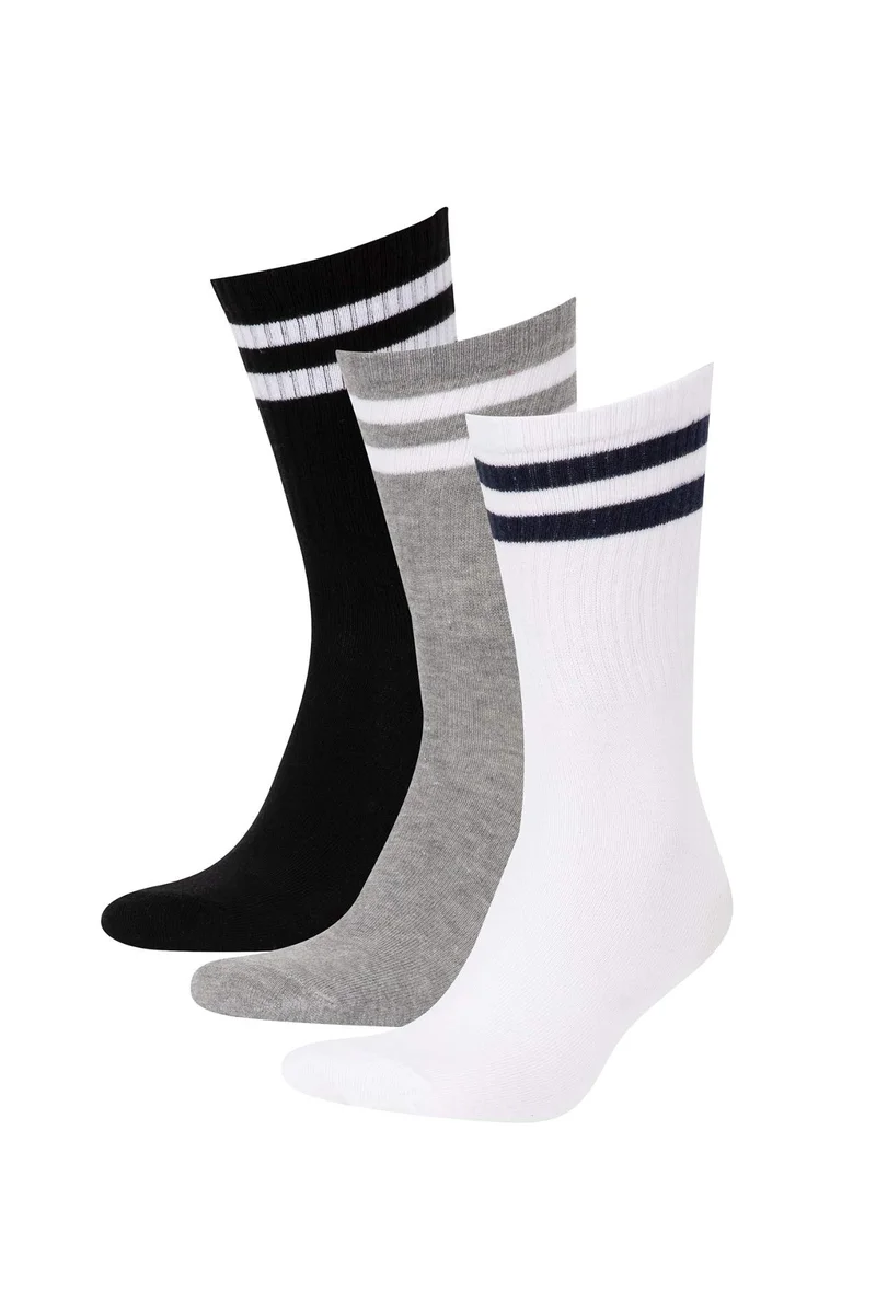 Defacto Men's Defacto Fit 3 Pack Cotton Long Socks