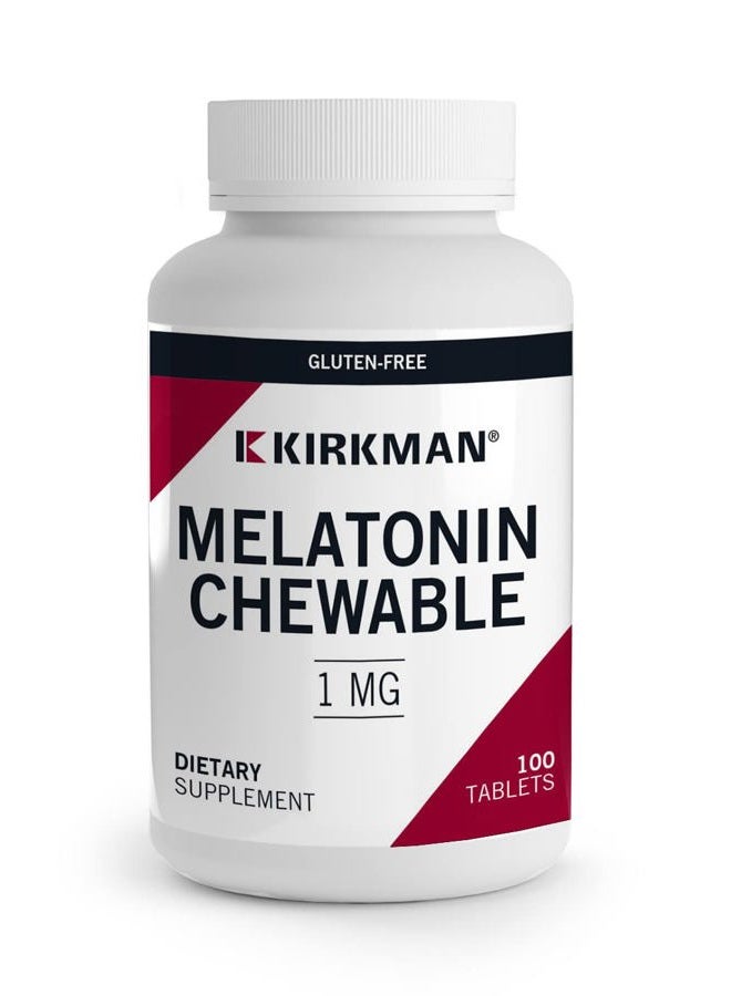 Kirkman Melatonin 1 mg Chewable Tablets - 100 Tablets - Promotes Sleep - Refreshing Menthol Flavor - Hypoallergenic - Image 1