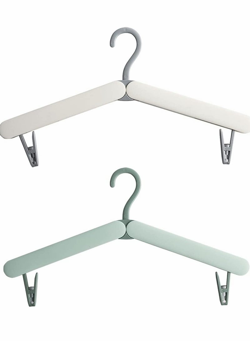 SYOSI Foldable Coat Hangers, Portable Travel Collapsible Hangers with Clips, for Clothes and Coats, 2 Pcs  - Image 1