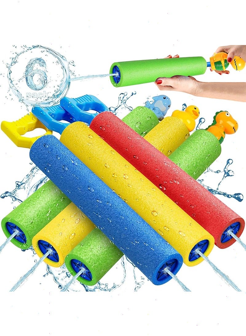 يواوليتي رشاشات مويه، 6 قطع مسدس ماء للسباحة، مسدس مويه للرماية على الشاطئ في الهواء الطلق، ألعاب مائية رغوية للرماية في الصيف - Image 1