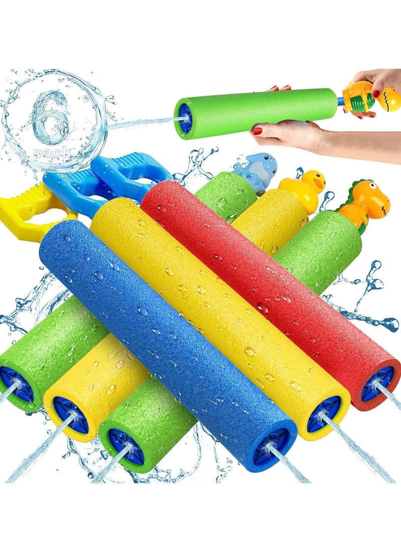 Yoawllty Swimming Water Gun Toys,  6 Pcs Squirt Guns Pool Toys for Kids, Water Pistol Beach Shooting Toy Outdoor, Foam Water Toys Shooter for Summer - Image 1