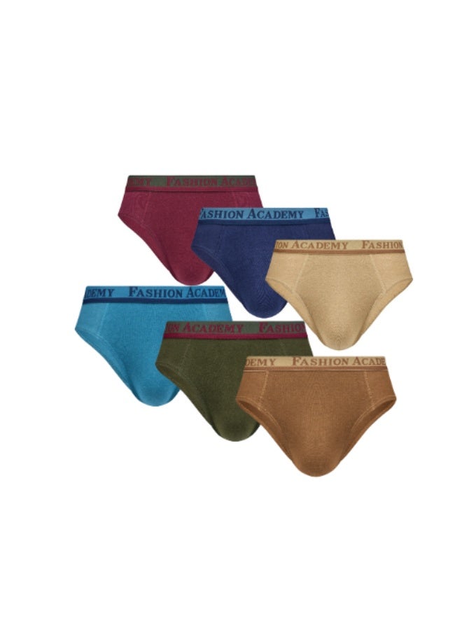 Fashion Academy Mens Outer Elastic Brief Assorted Colors Pack of 6 - Image 1