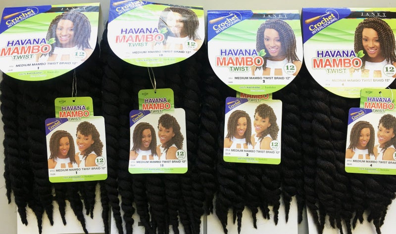 Janet Collection Havana Medium MAMBO TWIST Braid 12 1B  OFF BLACK 4 Packs Deal 1B