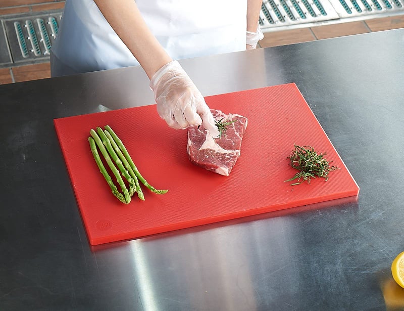 CURTA Cutting Boards for Kitchen 18 x 12 x 05 Red Color Coded Plastic Chopping Board with Anti Slip Surface Dishwasher Safe