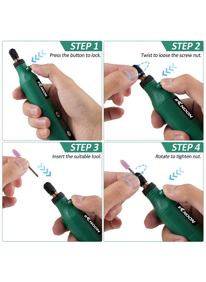 KKnoon - Cordless Rotary Tool 3.7V Li-Ion Power 5 Variable Speed USB Charging Multi-Purpose for Light-Duty DIY Crafting Polishing Jade Pet Nail Sharpening - Image 1