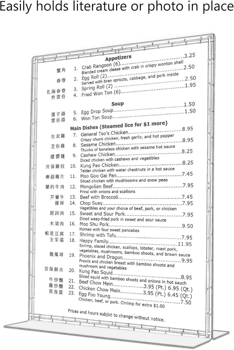 deflecto 69201 Classic Image Stand Up Double Sided Sign Holder Plastic 8 12 wide x11 high Insert Clear 8 12 x 11 Lot of 1 - Image 2
