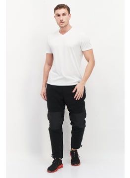 Fourlaps Men Regular Fit Drawstring Textured Sweatpants, Black  - Image 3
