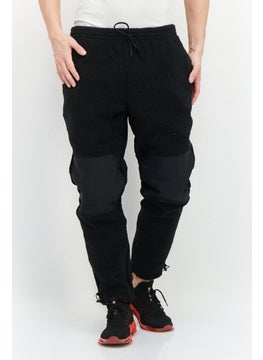 Fourlaps Men Regular Fit Drawstring Textured Sweatpants, Black  - Image 1