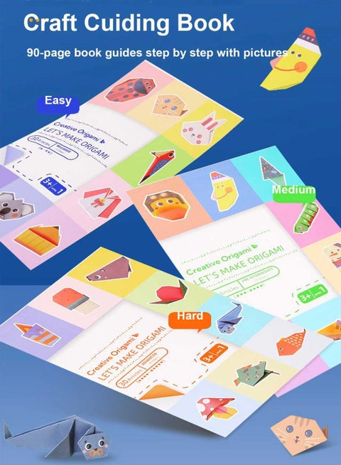 90 Pcs Origami Paper Kids Origami Kit Toys Enlarged Size For Aged 4-12