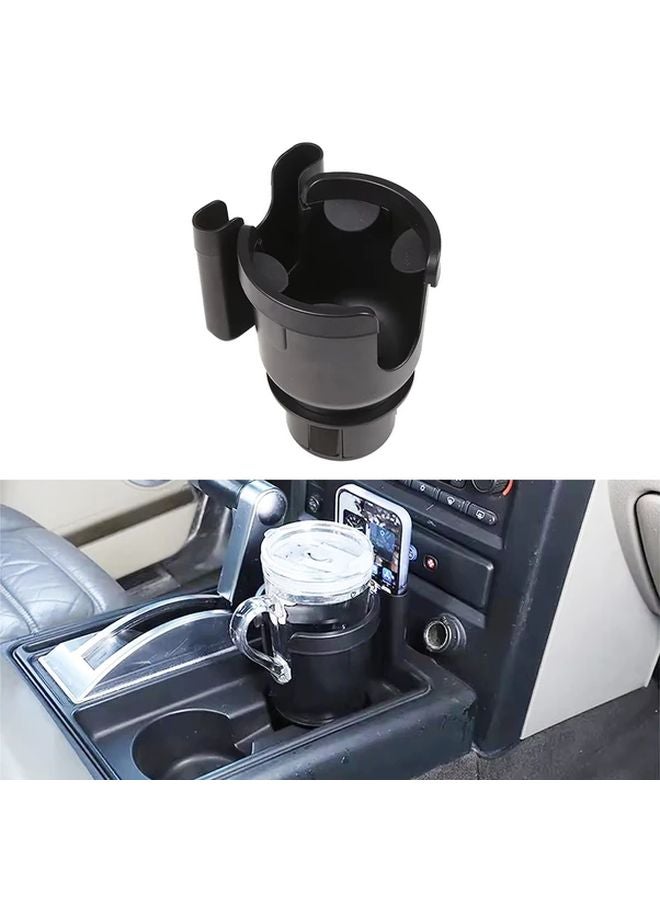 Black 2 In 1 Car Cup Holder And Phone Mount Adjustable 360 Rotatable Non Slip Grip - Image 2