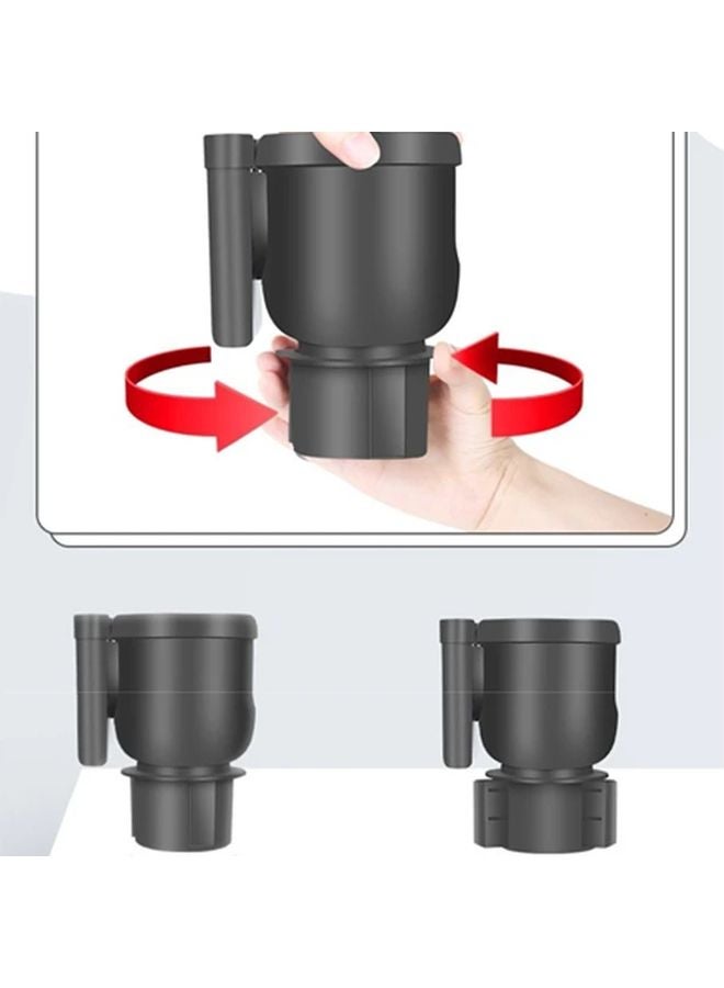 Black 2 In 1 Car Cup Holder And Phone Mount Adjustable 360 Rotatable Non Slip Grip - Image 4