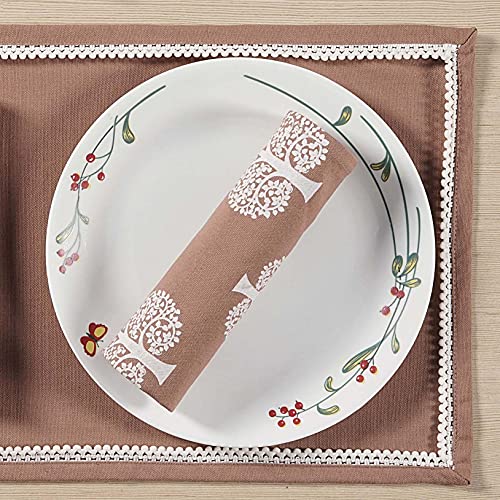 Swayam 100% Cotton Dinner Napkins 6pc Brown 16 X 16, Friendly Cotton Fabric, Machine Washable for Dinner, Can be use at Home, Café, Restaurant & Banquet - Image 4