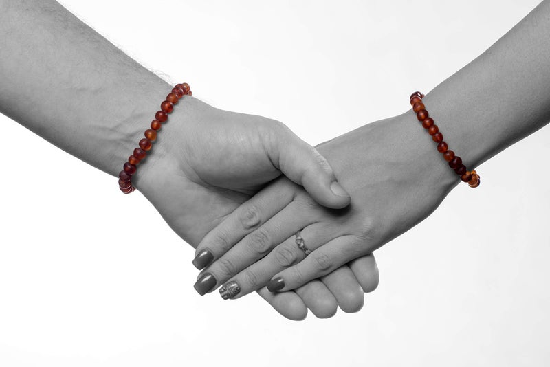 AMBERAGE Natural Baltic Amber Bracelet for Adults (Women/Men) - Hand made From Raw-Unpolished/Certified Baltic Amber Beads(6 Colors) (7, Raw-Unpolished Cognac) - Image 4