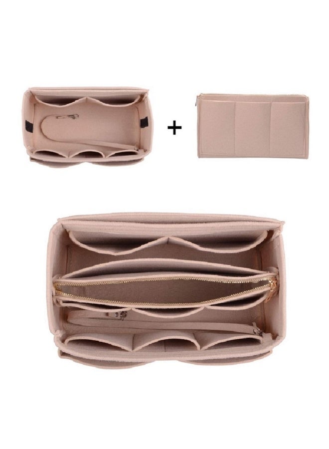ZTUJO Purse Organizer Insert Felt Bag Organizer With Zipper Handbag And Tote Shaper For Speedy Neverfull Tote 6 Sizes Beige Large - Image 5
