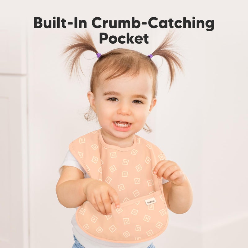 KeaBabies 3-Pack Waterproof Baby Bibs for Eating - Lightweight Toddler Feeding Bibs with Large Food Catcher, Mess Proof, Food-Grade Baby Eating Essentials, Easy to Put On & Clean (Toy Land) - Image 5