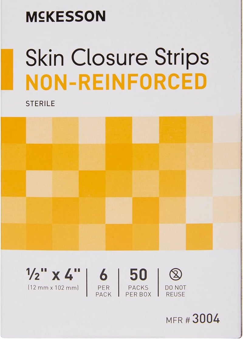 McKesson Skin Closure Strips Sterile NonReinforced 12 in x 4 in 50 Count - Image 1