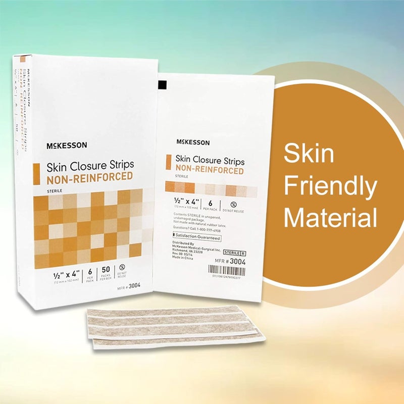 McKesson Skin Closure Strips Sterile NonReinforced 12 in x 4 in 50 Count - Image 3