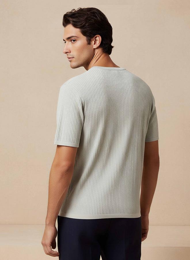Iconic Textured Crew Neck T-shirt - Image 3