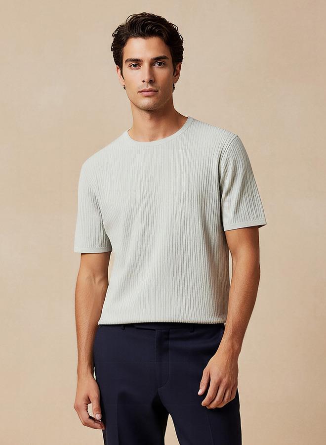 Iconic Textured Crew Neck T-shirt - Image 1