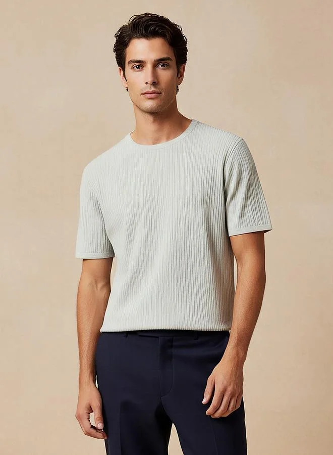 Iconic Iconic Textured Crew Neck T-shirt