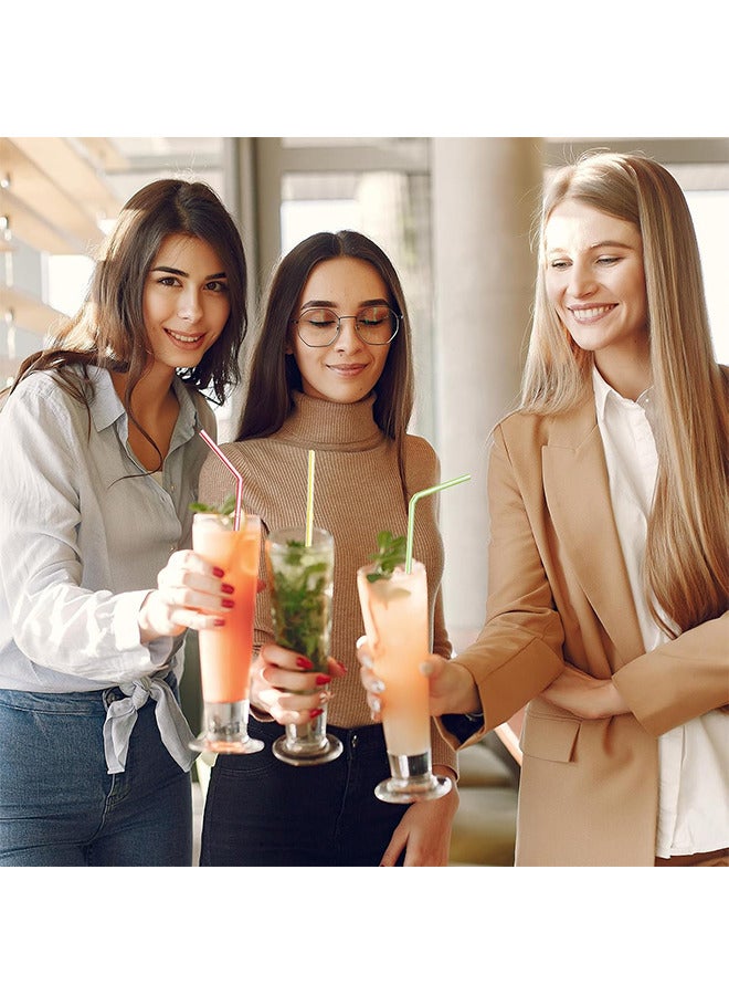 100 عبوة قش بلاستيكي متعدد الألوان يمكن التخلص منه ، قش منحني مرن يمكن التخلص منه 210 × 5 مم قش بلاستيكي منحني ، قش شرب متعدد الألوان للحفلات / الاستخدام اليومي - Image 5