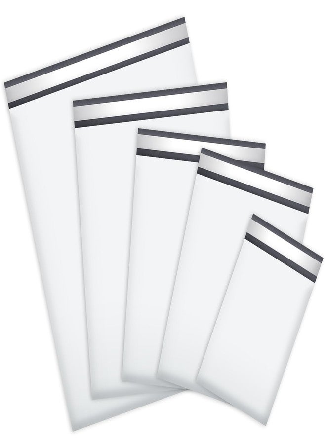 UCGOU 60 Pack White Poly Mailers Variety Size Pack, 6x9 Inch & 9x12 Inch & 10x13 Inch & 12x15.5 Inch & 14.5x19 Inch, 12 PCS Each Bag, Self-sealing Adhesive Mailers Assorted Sizes for Small Business - Image 1