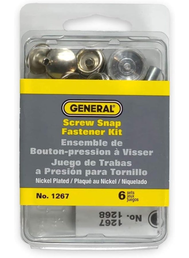 General Tools General Tools 1267 Screw Snap Fastener Kit with 6 Fasteners,Silver  - Image 4