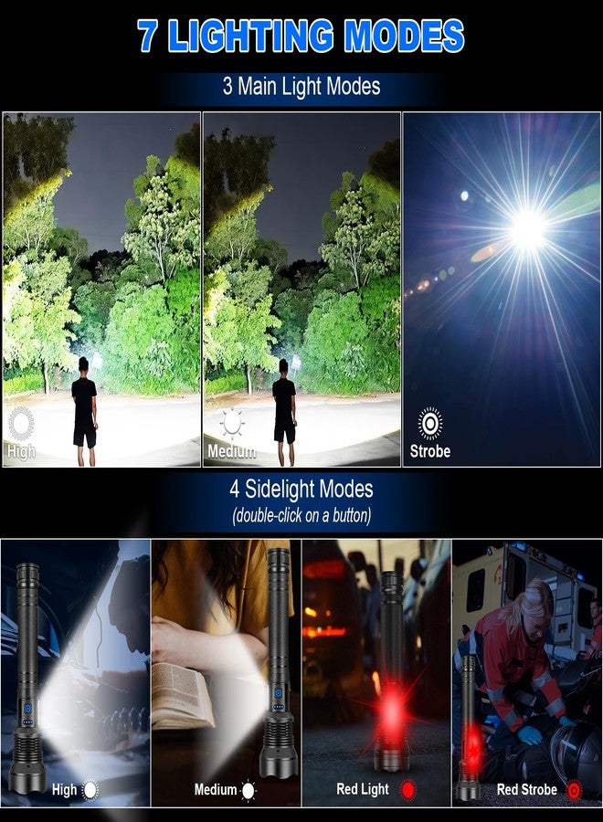 Cinlinso Flashlights High Lumens Rechargeable, 90,000 Lumens Super Bright Led Flashlight, Flash Light with 5 Modes, IPX6 Waterproof, Handheld Powerful Flashlight for Camping, Emergencies - Image 5