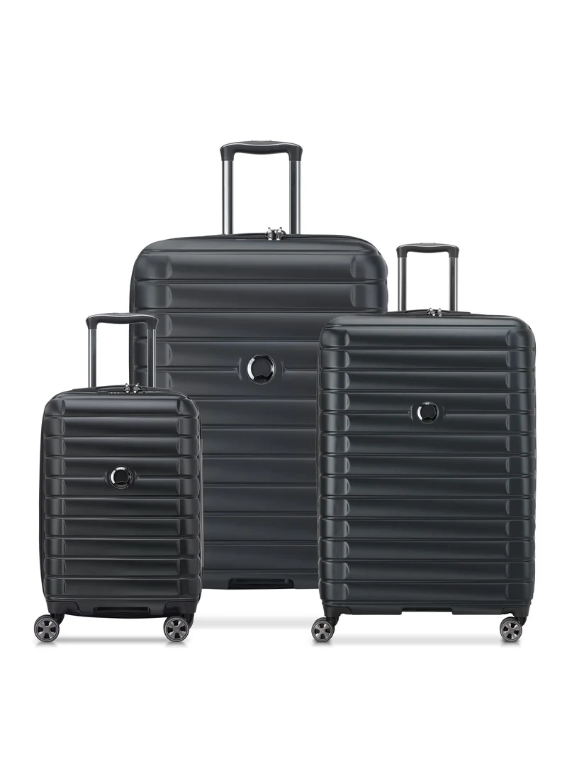 Delsey Delsey Shadow 5.0 Hardcase Expendable Double wheel luggage trolley suitcase 3pcs set (L+M+S) 55/70/82cm black