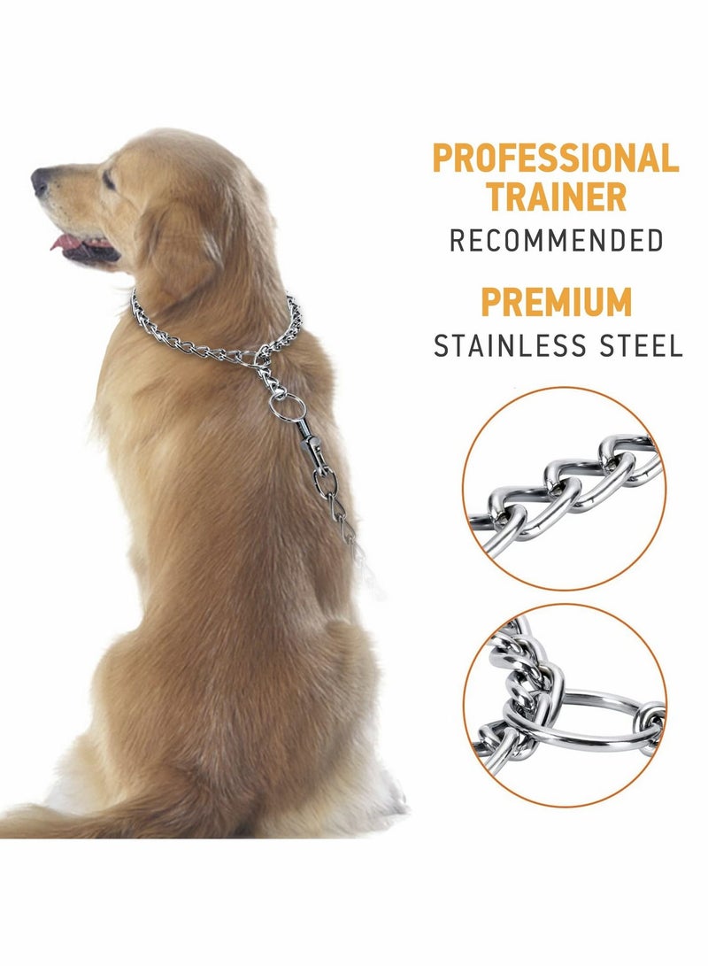 Excefore Dog Collar Chain, Chain Dog Training Choke Collar, Adjustable Stainless Steel Chain Slip Collar, Durable, Weather Proof, Tarnish Resistant Metal Chain 4 Pack  - Image 2