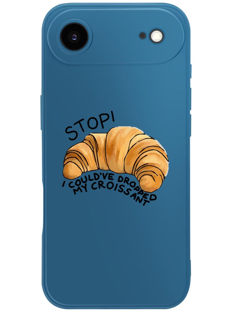 Theodor Protective Slim Fit Case Liquid Silicone Cover with Full Body Protection Anti-Scratch Shockproof Case For Apple iPhone 17 Air (Blue) Croissant B - Image 1