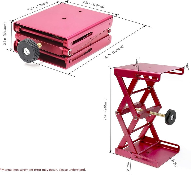 ULAB Scientific Lab Jack, Aluminium Lift Table, Jack Platform 4.8"x5.5" Max. Height up to 9.5", Heavy Duty, ULJ1001 - Image 4