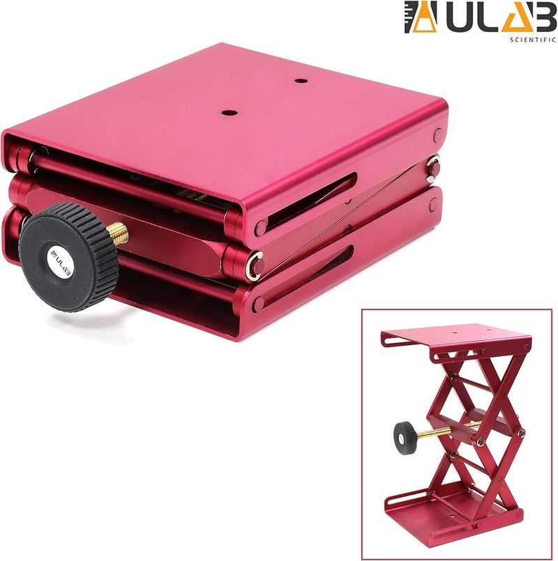 ULAB Scientific Lab Jack, Aluminium Lift Table, Jack Platform 4.8"x5.5" Max. Height up to 9.5", Heavy Duty, ULJ1001 - Image 2