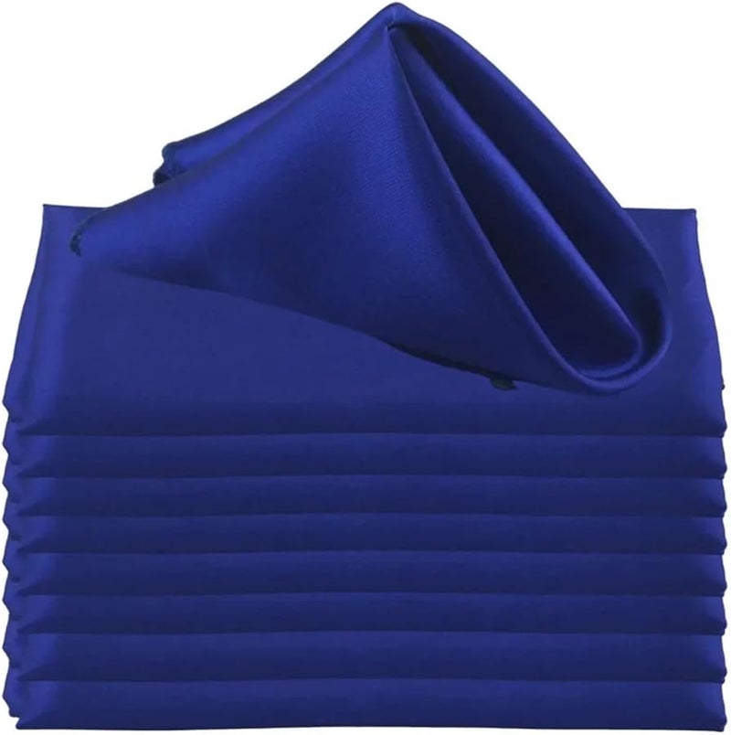 مناديل قماش ساتان أزرق ملكي 30 قطعة 30 سم مربع لتزيين طاولة عشاء حفل الزفاف - Image 1
