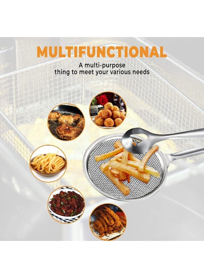 Kitchen Frying Strainer Tongs Stainless Steel Oil Filter Clip 30 cm - Image 3