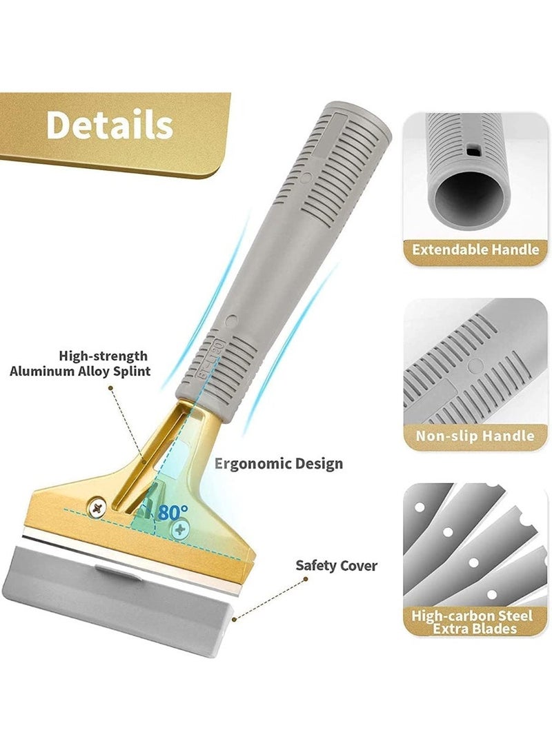 Razor Blade Scraper Tool with 10 Extra Metal Blades – Multi‑Purpose Window Glass Sticker Remover for Tile, Stove, Floor & Wall Cleaning - Image 4