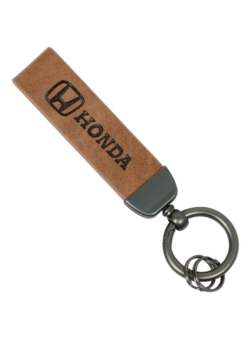 Honda Car Key Chain Super Finish Metal Ring PU Leather Strap Keychain Home Key Chain Car Keychain HONDA - 1Pcs  - Image 1
