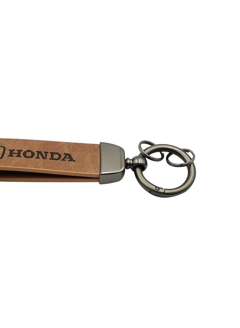 Honda Car Key Chain Super Finish Metal Ring PU Leather Strap Keychain Home Key Chain Car Keychain HONDA - 1Pcs  - Image 3