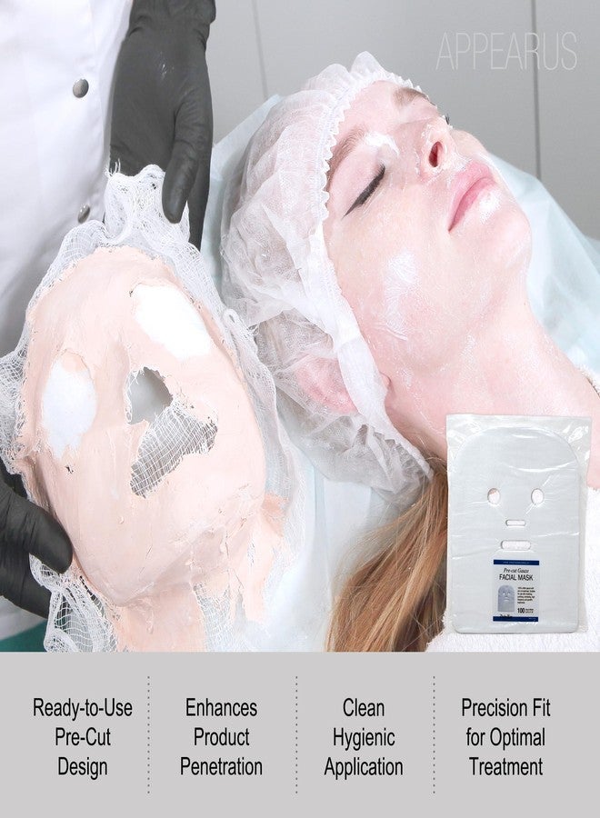 APPEARUS Pre-Cut Gauze Facial Masks - 100% Cotton, Breathable & Soft - Ideal for High Frequency, Mud, Clay, and Paraffin Treatments - Spa & Esthetician Use - 100 Count (DM101) - Image 3