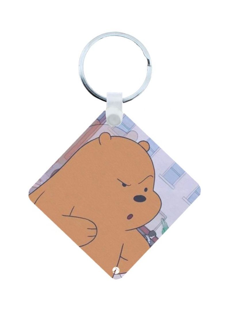 RKN We Bare Bear Printed Keychain Brown/Pink