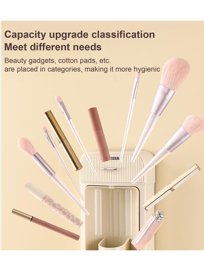 Excefore Spinning Makeup Organizer, Rotating Makeup Organizer, Multifunctional Makeup Jewelry Drawer, Desktop Beauty Display Stand for Lipsticks, for Make Up, Kitchen, Cosmetic(White) - Image 4