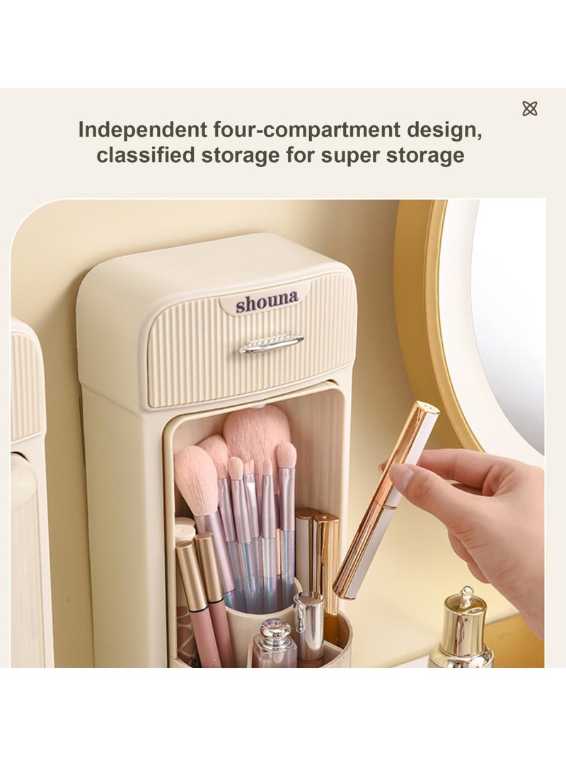 Excefore Spinning Makeup Organizer, Rotating Makeup Organizer, Multifunctional Makeup Jewelry Drawer, Desktop Beauty Display Stand for Lipsticks, for Make Up, Kitchen, Cosmetic(White) - Image 2