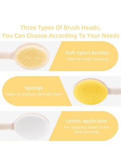 3 In 1 Shower Brush Sponge Set 19 Long Handle Body Brush Bath Sponge And Lotion Applicator Gentle Exfoliation And Improved Skin Health Suitable For Men And Women (White Nylon Brush1P) - pzsku/Z231F31DF9F90835D307AZ/45/_/1720080688/3c872a32-883c-42ab-8598-8cd0b0243579