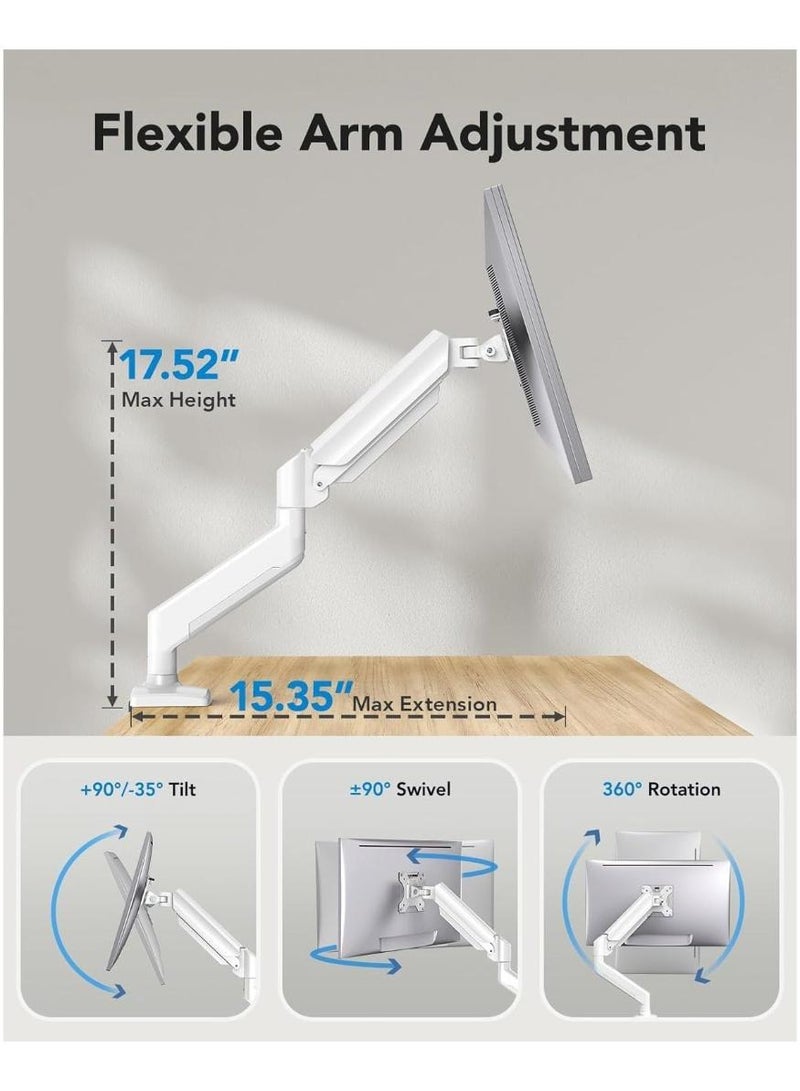 فوميمو حامل ذراع واحد مثبت على المكتب، ذراع مراقبة الحركة الكاملة (يتحمل ما يصل إلى 2-9 كجم) مع زنبرك غاز لشاشة كمبيوتر LCD LED مقاس 13 إلى 32 بوصة - Image 2