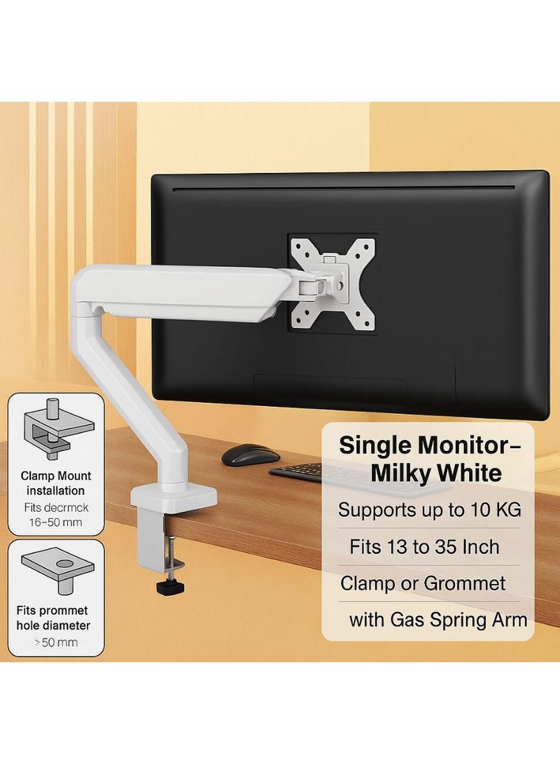 فوميمو حامل ذراع واحد مثبت على المكتب، ذراع مراقبة الحركة الكاملة (يتحمل ما يصل إلى 2-9 كجم) مع زنبرك غاز لشاشة كمبيوتر LCD LED مقاس 13 إلى 32 بوصة - Image 1