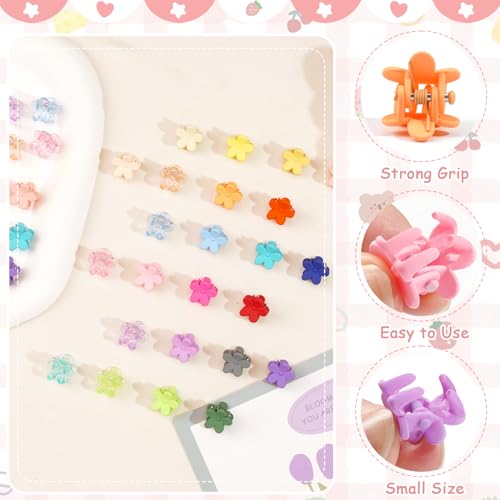 CÉLLOT 96 Pieces Little Baby Girls Hair Bangs Mini Hair Claw Clip Hair Pin Hair Accessories Clips for Girls,Teens, Kids, Toddlers Children(with Plastic Organizer Box) - Image 2