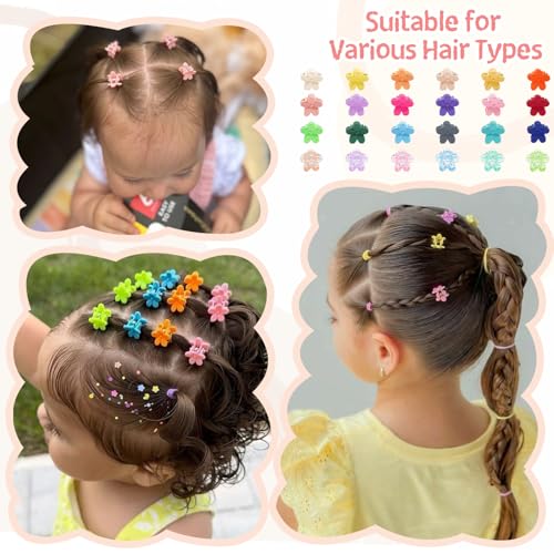 CÉLLOT 96 Pieces Little Baby Girls Hair Bangs Mini Hair Claw Clip Hair Pin Hair Accessories Clips for Girls,Teens, Kids, Toddlers Children(with Plastic Organizer Box) - Image 3