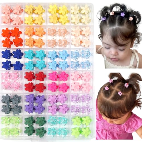 CÉLLOT 96 Pieces Little Baby Girls Hair Bangs Mini Hair Claw Clip Hair Pin Hair Accessories Clips for Girls,Teens, Kids, Toddlers Children(with Plastic Organizer Box) - Image 1